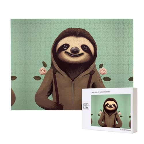 Phayah Cartoon-Faultier-Puzzles für Erwachsene, 500 Teile, Heimdekoration, Geburtstagsparty für Männer und Frauen, 50,4 x 38,1 cm von PHAYAH