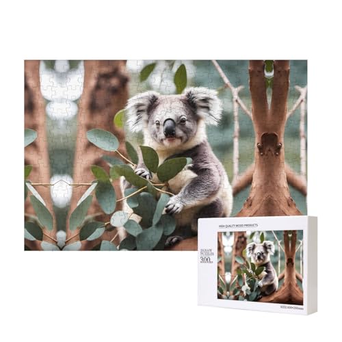Phayah Cartoon-Koala-Puzzle, 300 Teile für Puzzle, Holzpuzzle für Familie, Freunde, Heimdekoration, Wandkunst, 15,7 x 27,9 cm Phayah Cartoon-Koala-Puzzle, 300 Teile für Puzzle, Holzpuzzle für Familie, Freunde, Heimdekoration, Wandkunst, 15,7 x 27,9 cm von PHAYAH