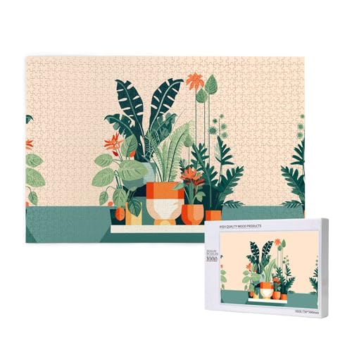 Phayah Cartoon-Puzzles mit kleinen grünen Pflanzen, für Erwachsene, 1000 Teile, Heimdekoration, Geburtstagsparty für Männer und Frauen, 29,5 x 19,7 cm Phayah Cartoon-Puzzles mit kleinen grünen Pflanzen, für Erwachsene, 1000 Teile, Heimdekoration, Geburtstagsparty für Männer und Frauen, 29,5 x 19,7 cm von PHAYAH