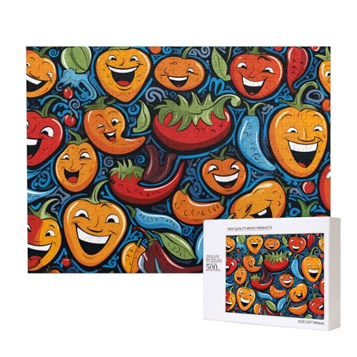 Phayah Chili Pepper Lustige Packung Puzzles für Erwachsene 500 Teile Kinder Intelligenz Entwicklung Spielzeug 20,4 x 38,1 cm Phayah Chili Pepper Lustige Packung Puzzles für Erwachsene 500 Teile Kinder Intelligenz Entwicklung Spielzeug 20,4 x 38,1 cm von PHAYAH