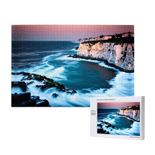 Phayah Cliffs Sea Puzzles 1000 Teile für Puzzle, Holzpuzzle für Familie, Freunde, Heimdekoration, Wandkunst, 75 x 50 cm von PHAYAH
