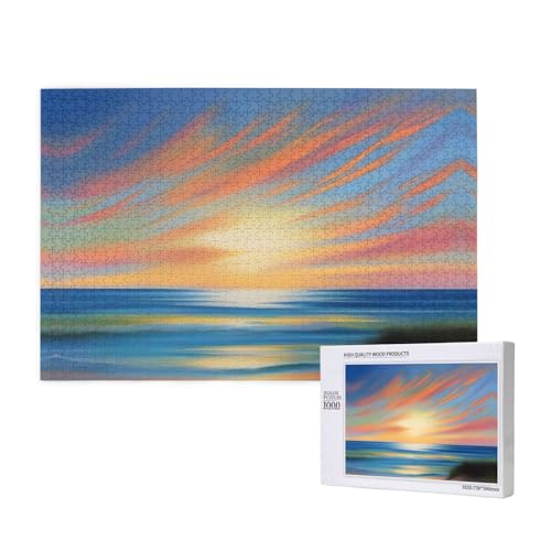 Phayah Coastal Evening Breeze Puzzle, 1000 Teile für Puzzle, Holzpuzzle für Familie, Freunde, Heimdekoration, Wandkunst, 75 x 50 cm von PHAYAH