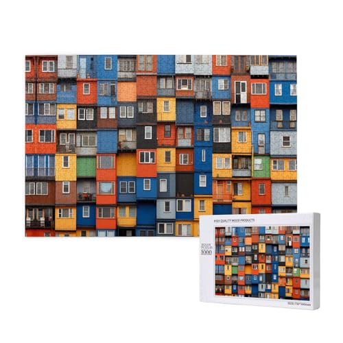 Phayah Container House Puzzles für Erwachsene 1000 Teile Kinder Intelligenz Entwicklung Spielzeug 29,5 x 19,7 von PHAYAH