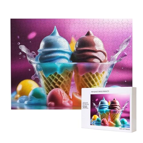 Phayah Coole Eiscreme-Puzzles für Erwachsene, 500 Teile, Kinderspielzeug, Intelligenzentwicklungsspielzeug, 20,4 x 38,1 cm Phayah Coole Eiscreme-Puzzles für Erwachsene, 500 Teile, Kinderspielzeug, Intelligenzentwicklungsspielzeug, 20,4 x 38,1 cm von PHAYAH