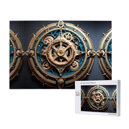 Phayah Cooles Steampunk-Zahnrad-Puzzle für Erwachsene, 1000 Teile, Heimdekoration, Geburtstagsparty für Männer und Frauen, 29,5 x 50 cm Phayah Cooles Steampunk-Zahnrad-Puzzle für Erwachsene, 1000 Teile, Heimdekoration, Geburtstagsparty für Männer und Frauen, 29,5 x 50 cm von PHAYAH