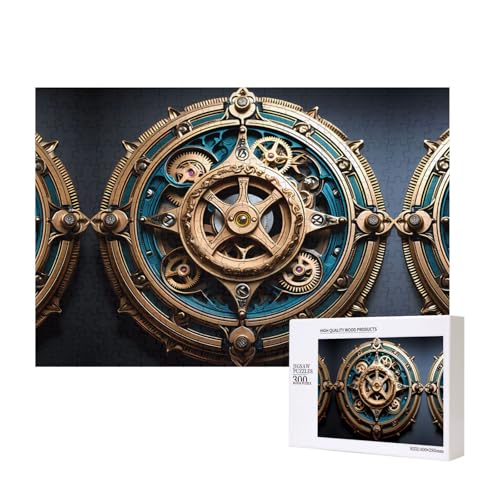 Phayah Cooles Steampunk-Zahnrad-Puzzle für Erwachsene, 300 Teile, Heimdekoration, Geburtstagsparty für Männer und Frauen, 40 x 27 cm von PHAYAH