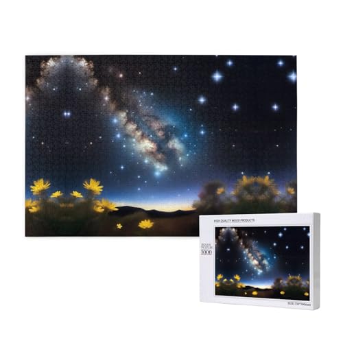 Phayah Cosmic Stars Puzzles 1000 Teile für Puzzle, Holzpuzzle für Familie, Freunde, Heimdekoration, Wandkunst, 75 x 50 cm von PHAYAH