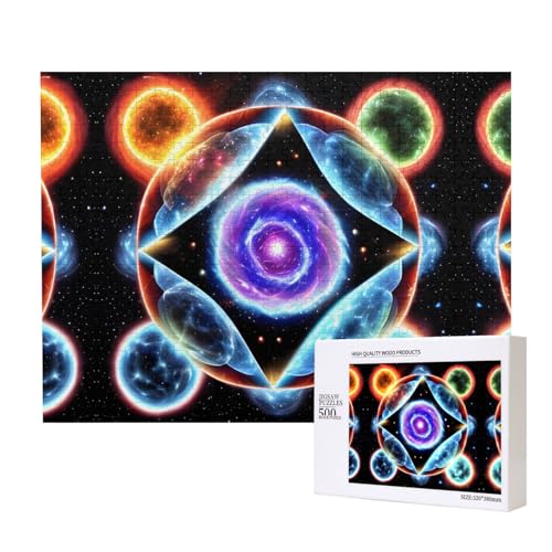 Phayah Cosmic Stars Puzzles 500 Teile für Puzzle, Holzpuzzle für Familie, Freunde, Heimdekoration, Wandkunst, 20,4 x 38,1 cm von PHAYAH