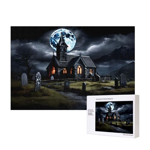 Phayah Cottage in The Cemetery Pattern Puzzle Unique Jigsaw Wall Art Picture for Home Decoration 300 Pcs von PHAYAH
