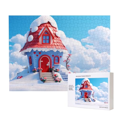 Phayah Cottage in The Snow Puzzles für Erwachsene 500 Teile Kinder Intelligenz Entwicklung Spielzeug 20,4 x 38,1 cm von PHAYAH