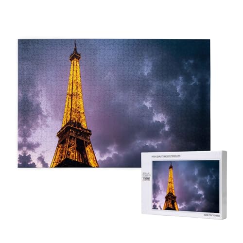 Phayah Dazzling Paris Tower Puzzles 1000 Teile für Puzzle, Holzpuzzle für Familie, Freunde, Heimdekoration, Wandkunst, 75 x 50 cm von PHAYAH