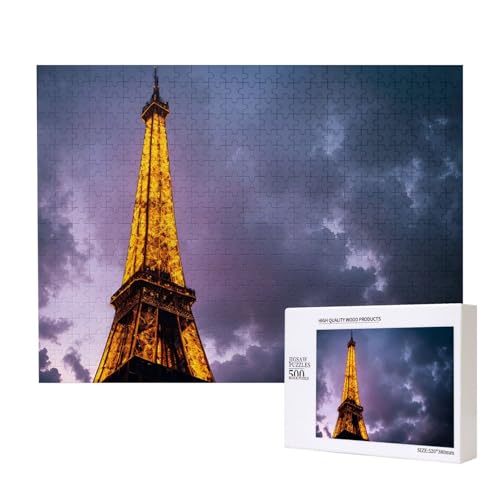 Phayah Dazzling Paris Tower Puzzles 500 Teile für Puzzle Holzpuzzle für Familie Freunde Heimdekoration Wandkunst 50,4 x 38,1 cm Phayah Dazzling Paris Tower Puzzles 500 Teile für Puzzle Holzpuzzle für Familie Freunde Heimdekoration Wandkunst 50,4 x 38,1 cm von PHAYAH