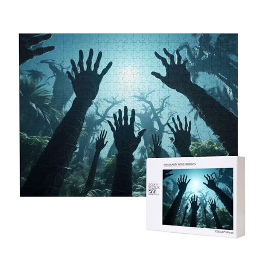 Phayah Deep Woods Monster Hand Puzzles für Erwachsene 500 Teile Kinder Intelligenz Entwicklung Spielzeug 20,4 x 38,1 cm von PHAYAH