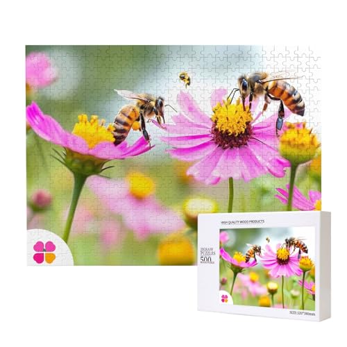 Phayah Diligent Bee Puzzles für Erwachsene 500 Teile Kinder Intelligenz Entwicklung Spielzeug 20,4 x 38,1 cm von PHAYAH
