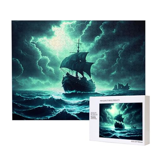 Phayah Doomsday Meermonsterschiff-Puzzle, 500 Teile, für Puzzle, Holzpuzzle für Familie, Freunde, Heimdekoration, Wandkunst, 50 x 38 cm Phayah Doomsday Meermonsterschiff-Puzzle, 500 Teile, für Puzzle, Holzpuzzle für Familie, Freunde, Heimdekoration, Wandkunst, 50 x 38 cm von PHAYAH
