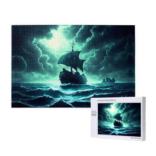 Phayah Doomsday Sea Monster Ship Puzzles 1000 Teile für Puzzle, Holzpuzzle für Familie, Freunde, Heimdekoration, Wandkunst, 75 x 50 cm Phayah Doomsday Sea Monster Ship Puzzles 1000 Teile für Puzzle, Holzpuzzle für Familie, Freunde, Heimdekoration, Wandkunst, 75 x 50 cm von PHAYAH