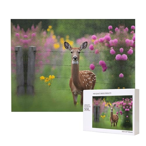 Phayah Ein schönes Hirsch-Puzzle, 500 Teile für Puzzle, Holzpuzzle für Familie, Freunde, Heimdekoration, Wandkunst, 20,4 x 38,1 cm von PHAYAH