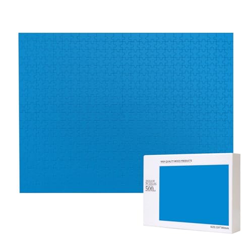 Phayah Einfarbiges, blaues Puzzle für Erwachsene, 500 Teile, Heimdekoration, Geburtstagsparty, für Männer und Frauen, 20,4 x 38,1 cm Phayah Einfarbiges, blaues Puzzle für Erwachsene, 500 Teile, Heimdekoration, Geburtstagsparty, für Männer und Frauen, 20,4 x 38,1 cm von PHAYAH