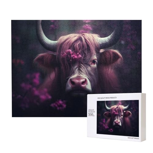 Phayah Elegante Kuhkopf-Puzzles für Erwachsene, 500 Teile, Kinderspielzeug, Intelligenzentwicklungsspielzeug, 20,4 x 38,1 cm Phayah Elegante Kuhkopf-Puzzles für Erwachsene, 500 Teile, Kinderspielzeug, Intelligenzentwicklungsspielzeug, 20,4 x 38,1 cm von PHAYAH