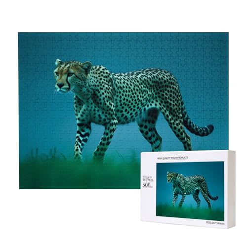 Phayah Elegante gepunktete Leoparden-Puzzles für Erwachsene, 500 Teile, Kinderspielzeug, Intelligenzentwicklungsspielzeug, 20,4 x 38,1 cm von PHAYAH