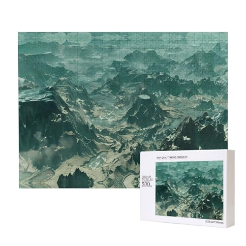Phayah Endlose Barren Mountains Puzzles für Erwachsene 500 Teile Kinder Intelligenz Entwicklung Spielzeug 20,4 x 38,1 cm von PHAYAH