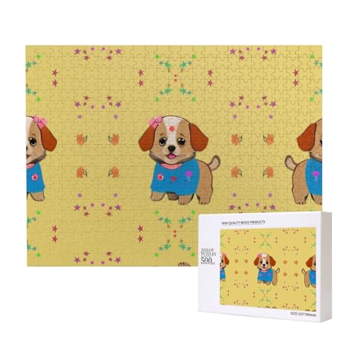 Phayah Entzückende Cartoon-Hunde-Puzzles für Erwachsene, 500 Teile, Kinderspielzeug, Intelligenzentwicklungsspielzeug, 20,4 x 38,1 cm von PHAYAH
