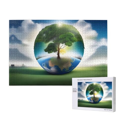 Phayah Erdbaum-Puzzle, 1000 Teile für Puzzle, Holzpuzzle für Familie, Freunde, Heimdekoration, Wandkunst, 75 x 50 cm von PHAYAH