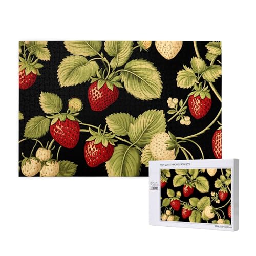 Phayah Erdbeerernte-Puzzles für Erwachsene, 1000 Teile, Heimdekoration, Geburtstagsparty für Männer und Frauen, 29,5 x 50 cm Phayah Erdbeerernte-Puzzles für Erwachsene, 1000 Teile, Heimdekoration, Geburtstagsparty für Männer und Frauen, 29,5 x 50 cm von PHAYAH