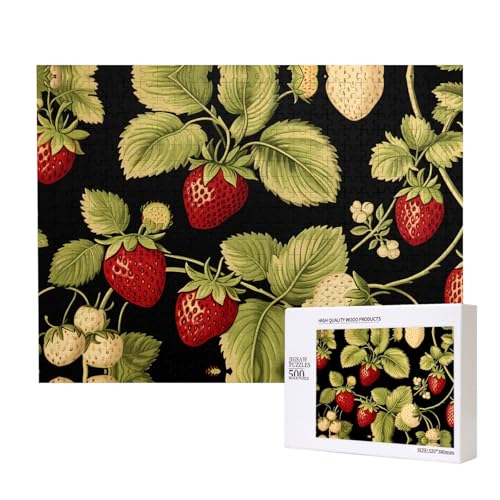 Phayah Erdbeerernte-Puzzles für Erwachsene, 500 Teile, Heimdekoration, Geburtstagsparty für Männer und Frauen, 20,4 x 38,1 cm Phayah Erdbeerernte-Puzzles für Erwachsene, 500 Teile, Heimdekoration, Geburtstagsparty für Männer und Frauen, 20,4 x 38,1 cm von PHAYAH