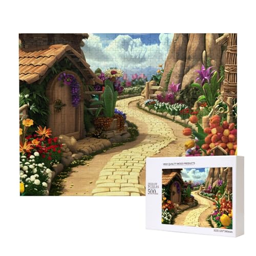 Phayah Fairytale Village Path Puzzles für Erwachsene 500 Teile Kinder Intelligenz Entwicklung Spielzeug 20,4 x 38,1 cm von PHAYAH