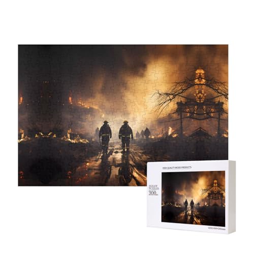 Phayah Feuerwehr-Puzzles für Erwachsene, 300 Teile, Heimdekoration, Geburtstagsparty für Männer und Frauen, 40 x 27,9 cm von PHAYAH