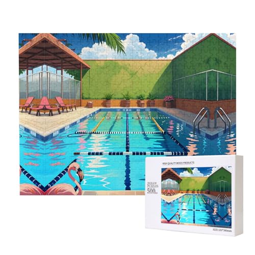 Phayah Flamingo- und Schwimmbad-Puzzles für Erwachsene, 500 Teile, Heimdekoration, Geburtstagsparty für Männer und Frauen, 20,4 x 38,1 cm Phayah Flamingo- und Schwimmbad-Puzzles für Erwachsene, 500 Teile, Heimdekoration, Geburtstagsparty für Männer und Frauen, 20,4 x 38,1 cm von PHAYAH