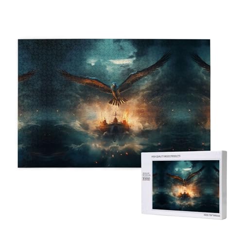 Phayah Flying Bird Ship Unterwasser-Puzzle, 1000 Teile, für Puzzle, Holzpuzzle für Familie, Freunde, Heimdekoration, Wandkunst, 75 x 50 cm von PHAYAH