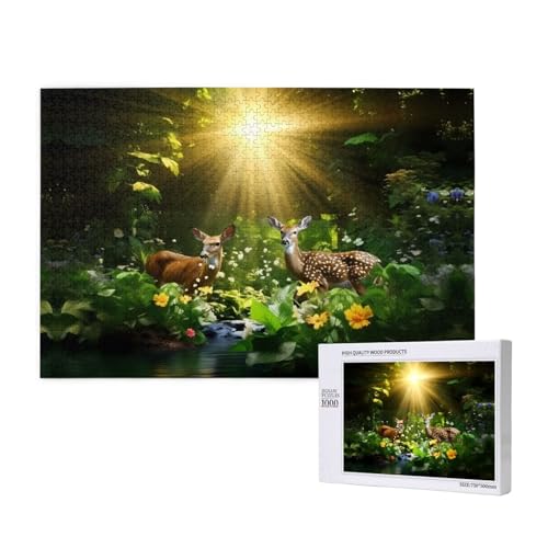 Phayah Forest Fawn Puzzles für Erwachsene 1000 Teile Kinder Intelligenz Entwicklung Spielzeug 29,5 x 19,7 von PHAYAH
