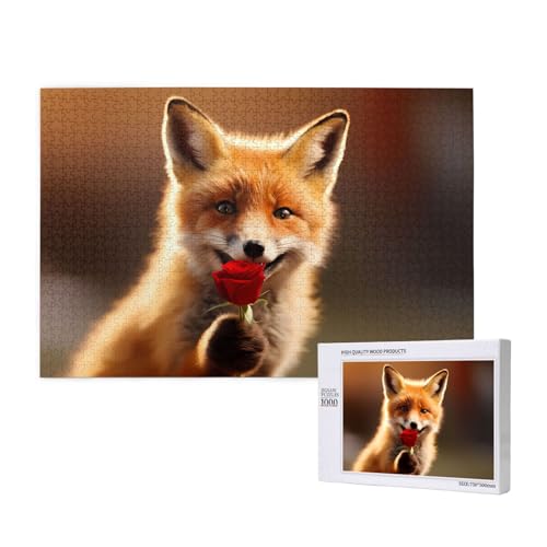 Phayah Fox Holding Rose Puzzles für Erwachsene 1000 Teile Kinder Intelligenz Entwicklung Spielzeug 29.5X19.7 Phayah Fox Holding Rose Puzzles für Erwachsene 1000 Teile Kinder Intelligenz Entwicklung Spielzeug 29.5X19.7 von PHAYAH