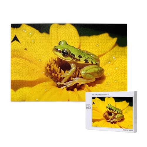 Phayah Frosch im Pistil Puzzles für Erwachsene 1000 Teile Kinder Intelligenz Entwicklung Spielzeug 29,5 x 19,7 von PHAYAH