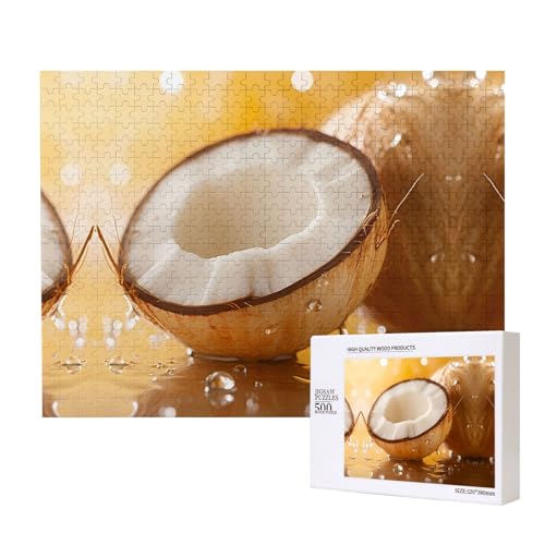 Phayah Fruit of Coconut Puzzles 500 Teile für Puzzle, Holzpuzzle für Familie, Freunde, Heimdekoration, Wandkunst, 500 x 38 cm von PHAYAH