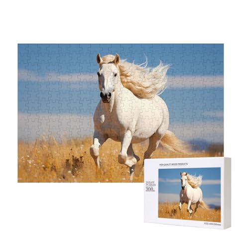 Phayah Galoppierender Hengst Puzzles 300 Teile für Puzzle, Holzpuzzle für Familie und Freunde, Heimdekoration, Wandkunst, 39,9 x 27,9 cm Phayah Galoppierender Hengst Puzzles 300 Teile für Puzzle, Holzpuzzle für Familie und Freunde, Heimdekoration, Wandkunst, 39,9 x 27,9 cm von PHAYAH