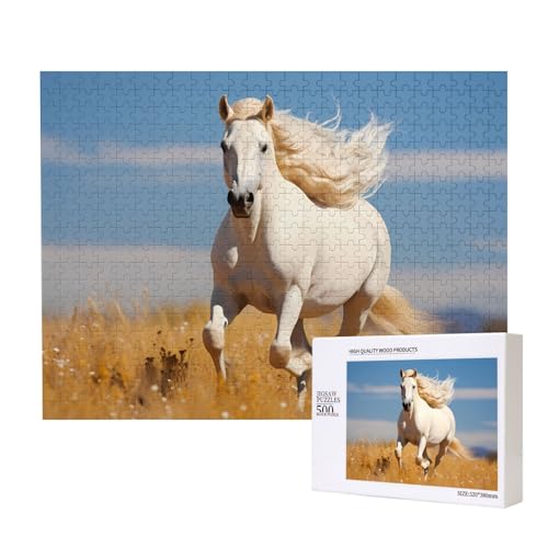 Phayah Galoppierender Hengst Puzzles 500 Teile für Puzzle, Holzpuzzle für Familie, Freunde, Heimdekoration, Wandkunst, 500 x 38 cm Phayah Galoppierender Hengst Puzzles 500 Teile für Puzzle, Holzpuzzle für Familie, Freunde, Heimdekoration, Wandkunst, 500 x 38 cm von PHAYAH