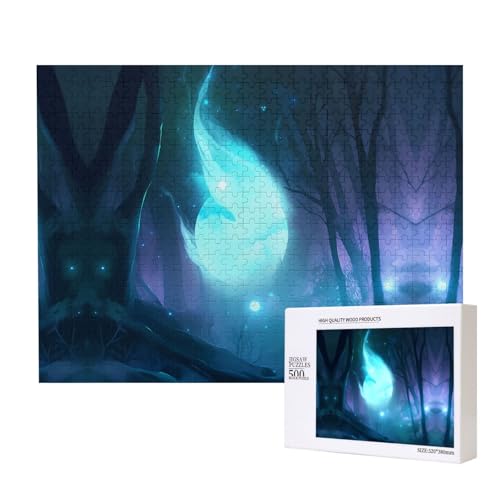 Phayah Geister-Puzzles für Puzzle, Holzpuzzle für Familie, Freunde, Heimdekoration, Wandkunst, 500 x 38 cm von PHAYAH