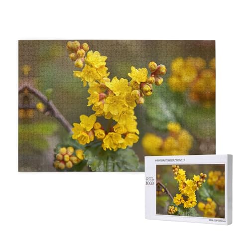 Phayah Gelbes Osmanthus Puzzle für Erwachsene, 1000 Teile, Heimdekoration, Geburtstagsparty für Männer und Frauen, 29,5 x 50 cm von PHAYAH