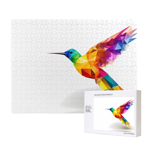 Phayah Geometrische Vogel-Puzzles für Erwachsene, 500 Teile, Kinderspielzeug, Intelligenzentwicklungsspielzeug, 20,4 x 38,1 cm von PHAYAH