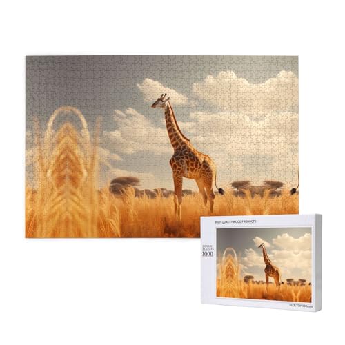 Phayah Giraffen-Puzzle, 1000 Teile für Puzzle, Holzpuzzle für Familie, Freunde, Heimdekoration, Wandkunst, 75 x 50 cm Phayah Giraffen-Puzzle, 1000 Teile für Puzzle, Holzpuzzle für Familie, Freunde, Heimdekoration, Wandkunst, 75 x 50 cm von PHAYAH