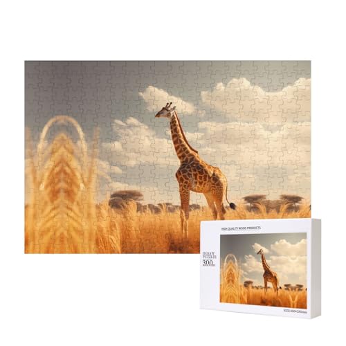 Phayah Giraffen-Puzzle, 300 Teile, für Puzzle, Holzpuzzle für Familie, Freunde, Heimdekoration, Wandkunst, 39 x 27 cm Phayah Giraffen-Puzzle, 300 Teile, für Puzzle, Holzpuzzle für Familie, Freunde, Heimdekoration, Wandkunst, 39 x 27 cm von PHAYAH