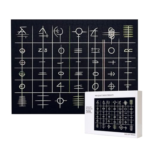 Phayah Gleichungssymbol-Puzzle, 500 Teile, für Puzzle, Holzpuzzle für Familie, Freunde, Heimdekoration, Wandkunst, 500 x 38 cm von PHAYAH