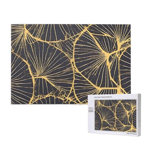 Phayah Golden Leaf Puzzles 1000 Teile für Puzzle, Holzpuzzle für Familie, Freunde, Heimdekoration, Wandkunst, 29,5 x 50 cm Phayah Golden Leaf Puzzles 1000 Teile für Puzzle, Holzpuzzle für Familie, Freunde, Heimdekoration, Wandkunst, 29,5 x 50 cm von PHAYAH