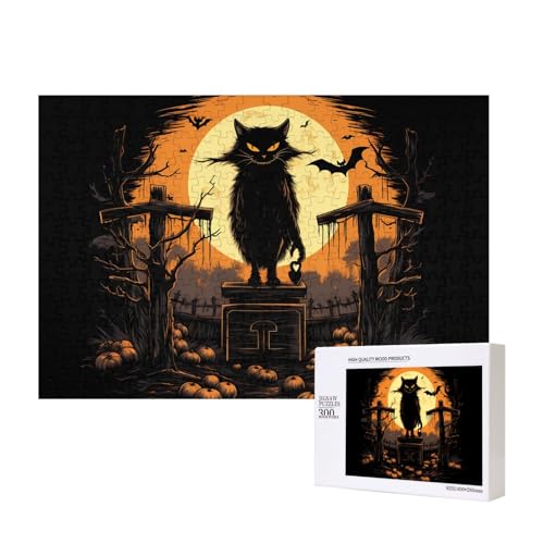 Phayah Grabstein-Puzzle Katze auf Kreuz, für Erwachsene, 300 Teile, Heimdekoration, Geburtstagsparty für Männer und Frauen, 15,7 x 27,9 cm Phayah Grabstein-Puzzle Katze auf Kreuz, für Erwachsene, 300 Teile, Heimdekoration, Geburtstagsparty für Männer und Frauen, 15,7 x 27,9 cm von PHAYAH