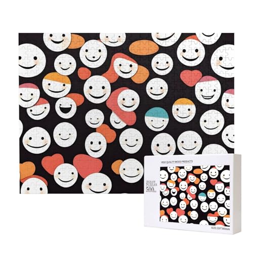 Phayah Gradient Smile Puzzles 500 Teile für Puzzle Holzpuzzle für Familie Freund Home Decor Wandkunst 20,4 x 38,1 cm von PHAYAH