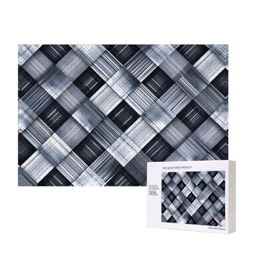 Phayah Grau-weiß kariertes Stoffpuzzle, 300 Teile, für Puzzle, Holzpuzzle für Familie, Freunde, Heimdekoration, Wandkunst, 300 Stück Phayah Grau-weiß kariertes Stoffpuzzle, 300 Teile, für Puzzle, Holzpuzzle für Familie, Freunde, Heimdekoration, Wandkunst, 300 Stück von PHAYAH