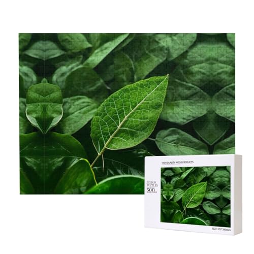 Phayah Green Nature Puzzles 500 Teile für Puzzle, Holzpuzzle für Familie, Freunde, Heimdekoration, Wandkunst, 20,4 x 38,1 cm von PHAYAH